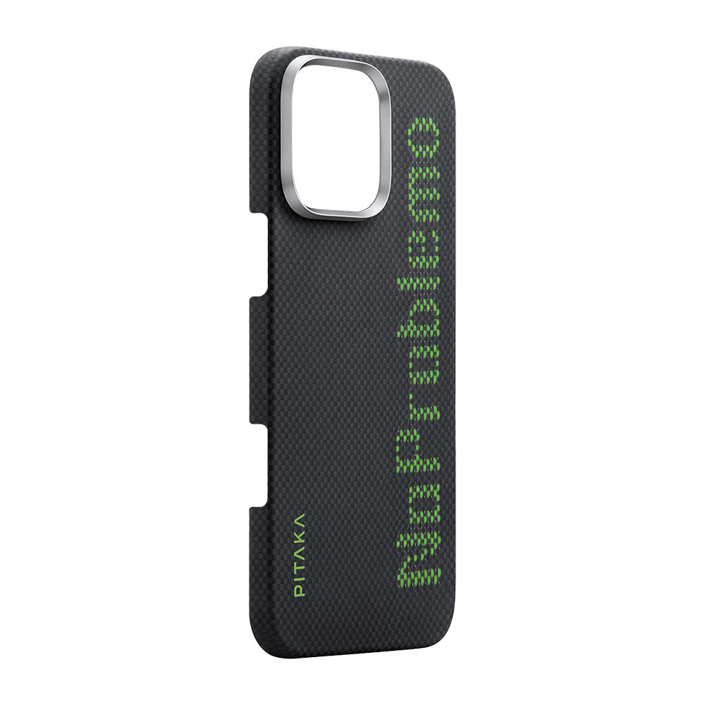 Pitaka Tactile Woven Aries Serisi iPhone 16 Pro Max M-safe Şarj Özellikli Lumintex Teknolojili Fosforlu Aramid Fiber NoProblemo Kılıf Pitaka Tactile Woven Aries Serisi iPhone 16 Pro Max M-safe Şarj Özellikli Lumintex Teknolojili Fosforlu Aramid Fiber NoProblemo Kılıf